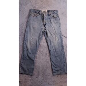 Vintage Levis 505 Jeans Mens 36x30 Light Wash Denim Distressed Faded Y2K HEMMED